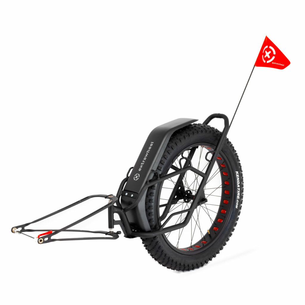 One wheel bike trailer for the Extrawheel Mate Classic 100L bicycle